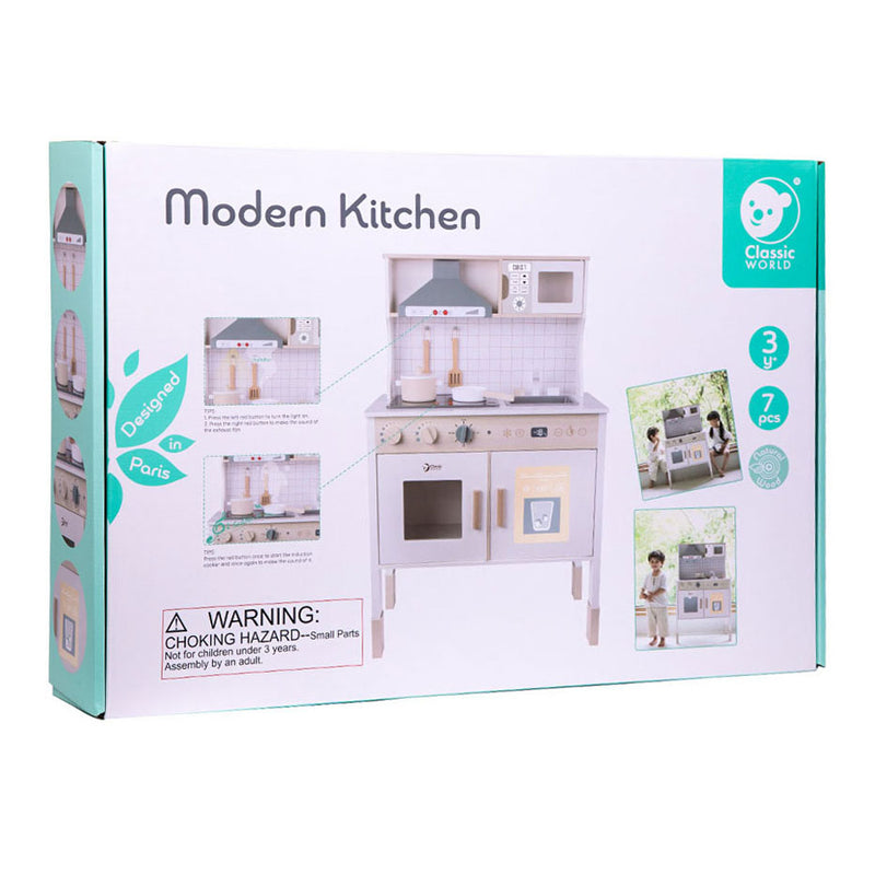 Load image into Gallery viewer, Classic World World Houten Moderne Speelkeuken, 7dlg.