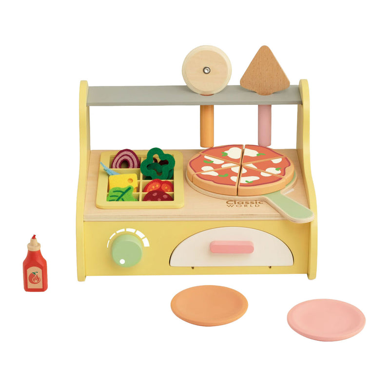 Load image into Gallery viewer, Classic world houten pizzaoven speelset, 7dlg.