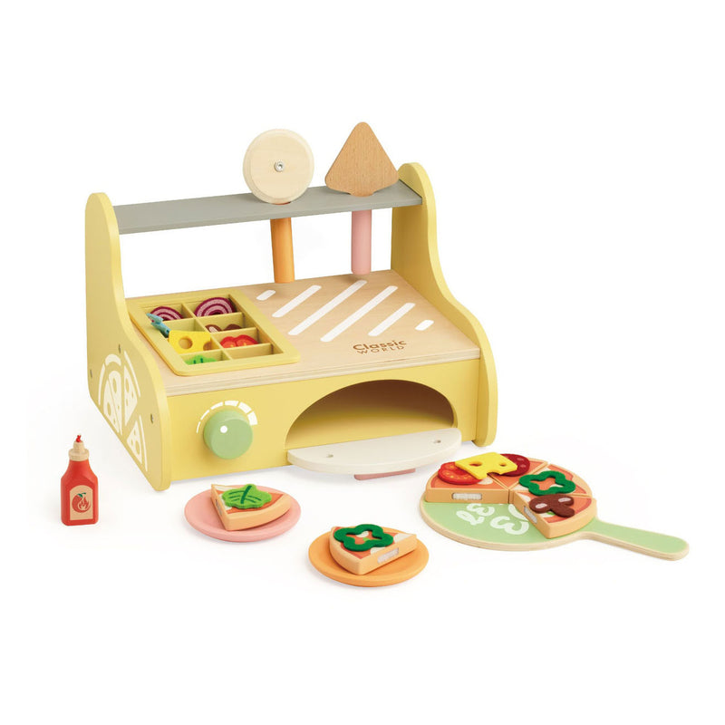 Load image into Gallery viewer, Classic world houten pizzaoven speelset, 7dlg.