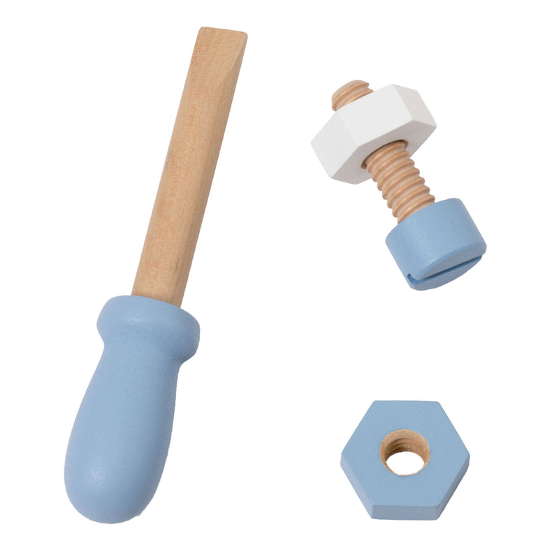 Load image into Gallery viewer, Classic world houten gereedschapsriem speelgoed voor kinderen 10-delig.