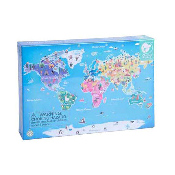Load image into Gallery viewer, Classic world houten puzzel wereldkaart educatief speelgoed 48 stukjes.