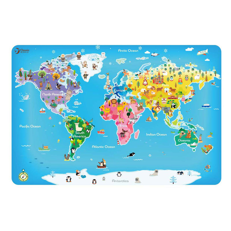 Load image into Gallery viewer, Classic world legpuzzel wereldkaart - 48st.
