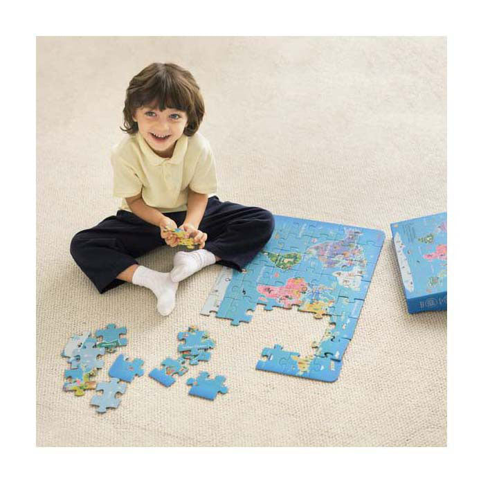Load image into Gallery viewer, Classic world houten puzzel wereldkaart educatief speelgoed 48 stukjes.