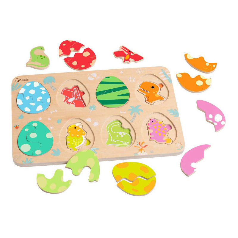 Load image into Gallery viewer, Classic world houten inlegpuzzel dinosaurus, 25st.