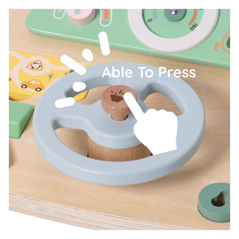 Load image into Gallery viewer, Classic world houten speelgoed stuurwiel met accessoires voor kinderen.
