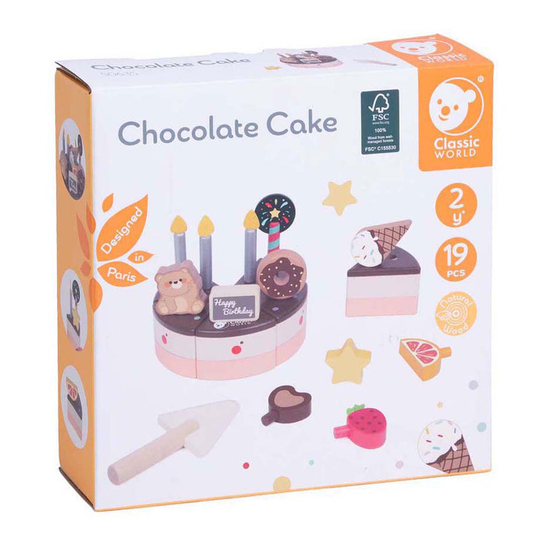 Afbeelding laden in galerijviewer, Classic world houten chocolade taart