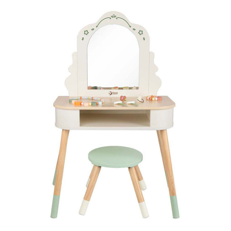 Afbeelding laden in galerijviewer, Classic world houten kaptafel met krukje - inclusief accessoires