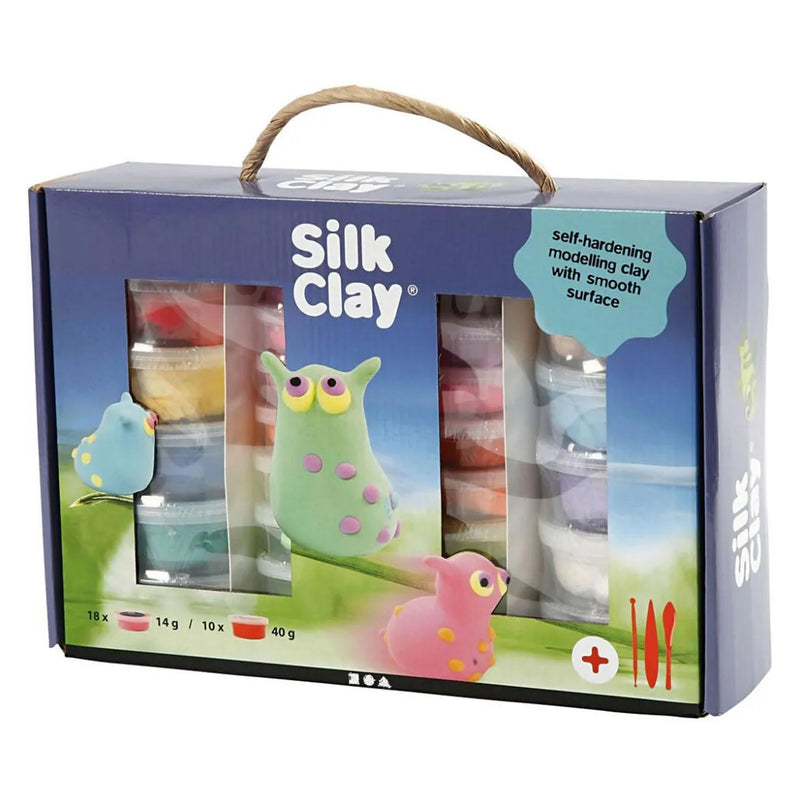Load image into Gallery viewer, Silk clay set met gereedschap - 28 kleipotjes