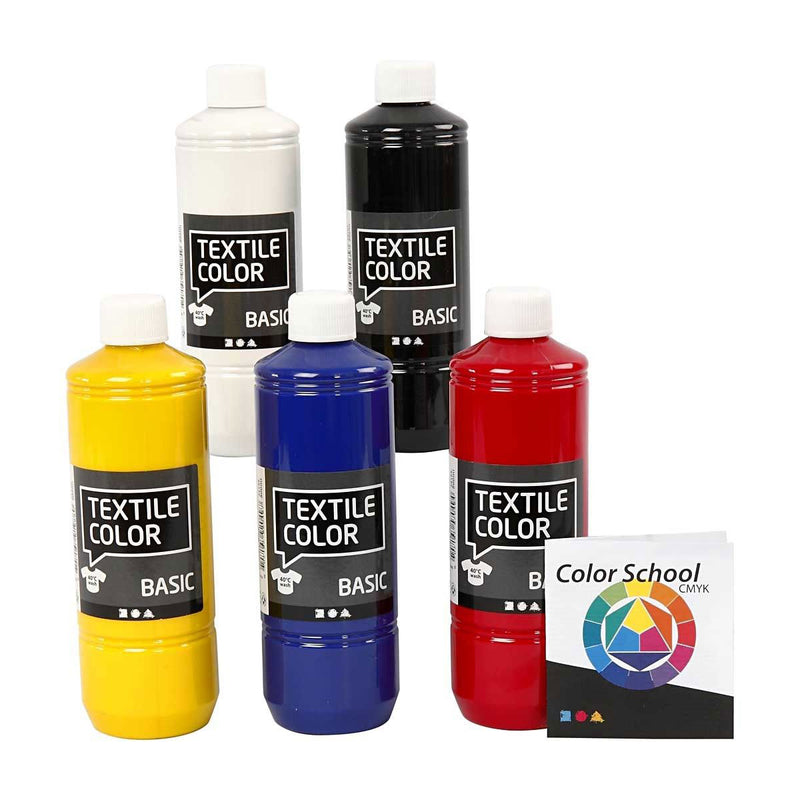 Load image into Gallery viewer, Creativ company textielverf - primaire kleuren, 5x500ml