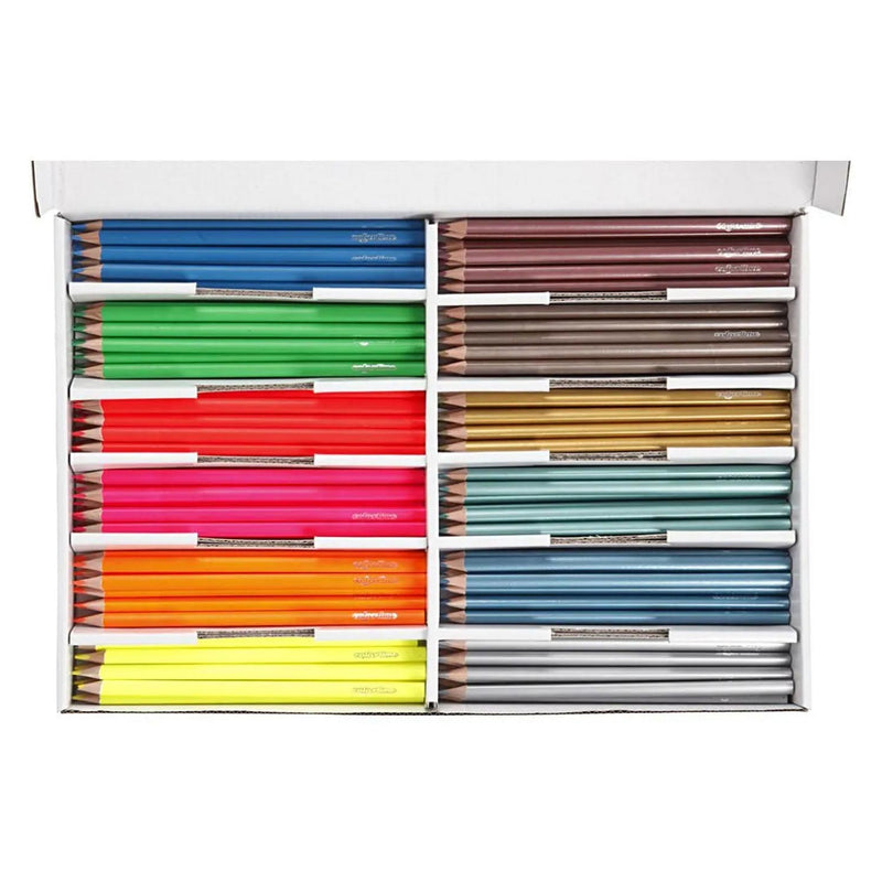 Load image into Gallery viewer, Creativ company driehoekige kleurpotloden - metallic en neon, 144st.
