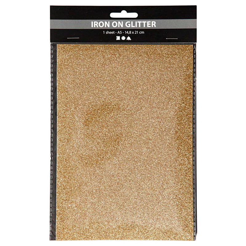 Load image into Gallery viewer, Creativ company opstrijkfolie glitter goud, a5