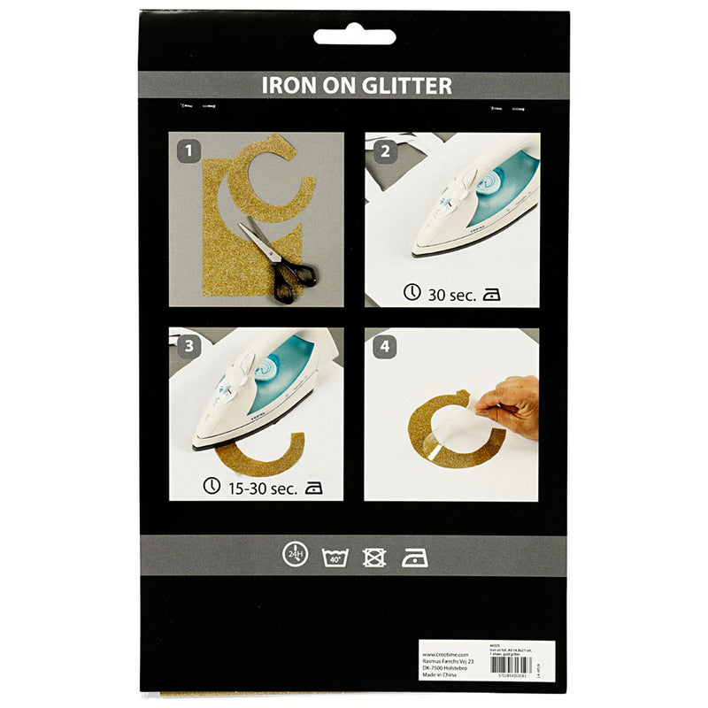 Load image into Gallery viewer, Creativ company opstrijkfolie glitter goud, a5