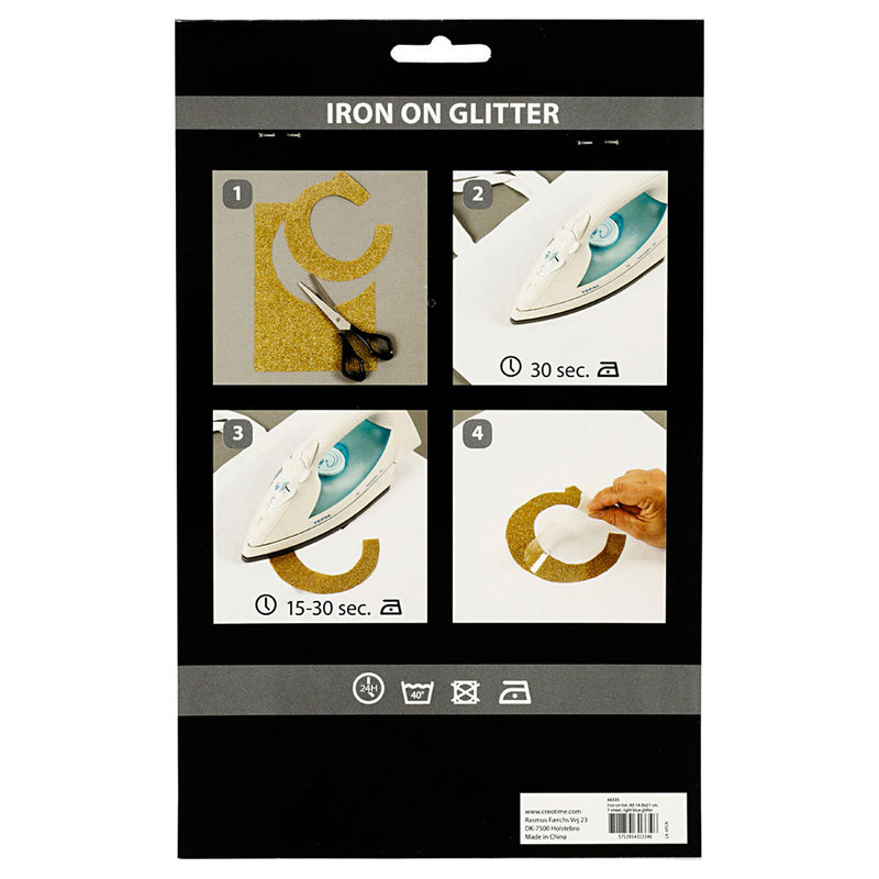 Load image into Gallery viewer, Creativ company opstrijkfolie glitter lichtblauw, a5