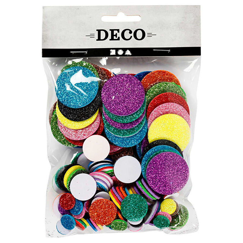 Load image into Gallery viewer, Creativ company foamvormen glitter cirkels, 150st.