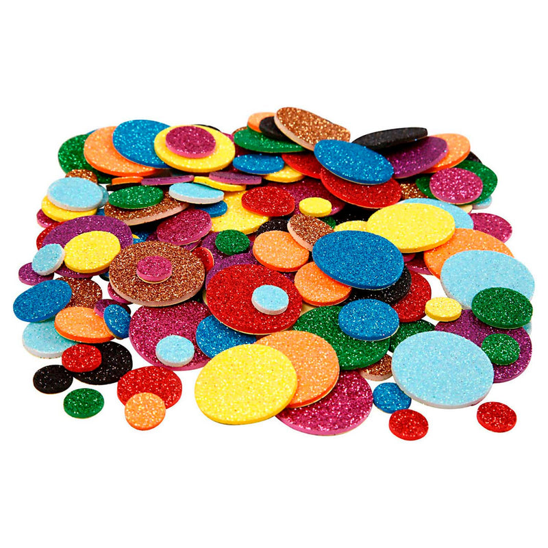 Afbeelding laden in galerijviewer, Creativ company foamvormen glitter cirkels, 150st.