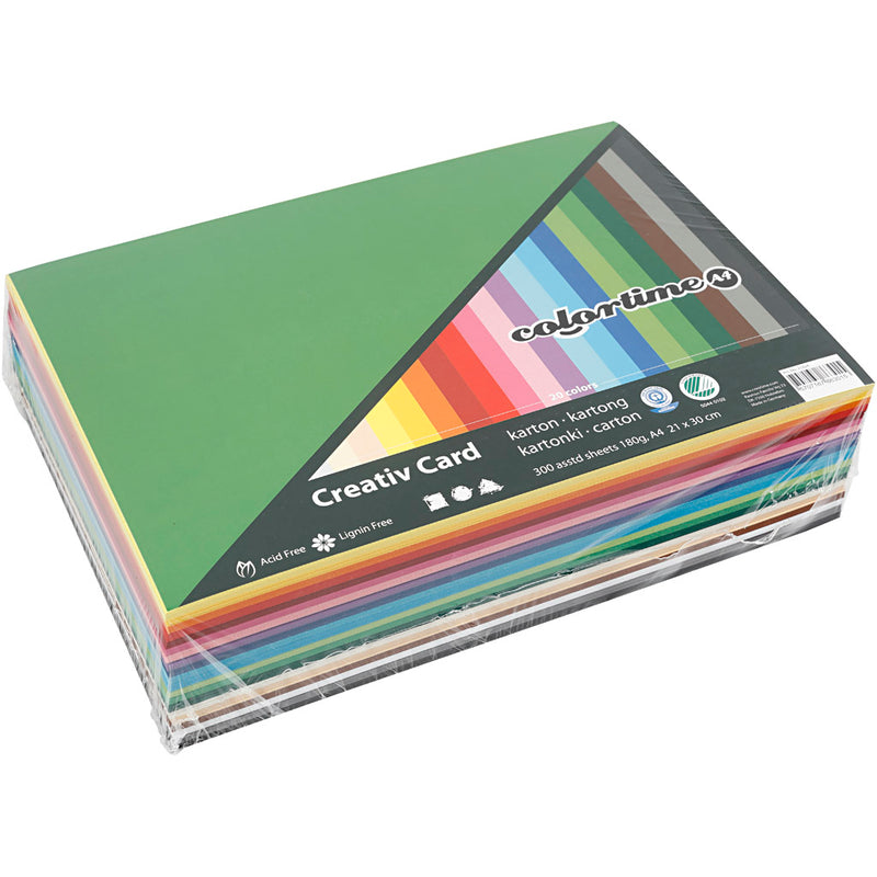Load image into Gallery viewer, Creativ company gekleurd karton kleur a4, 180gr, 300 vellen