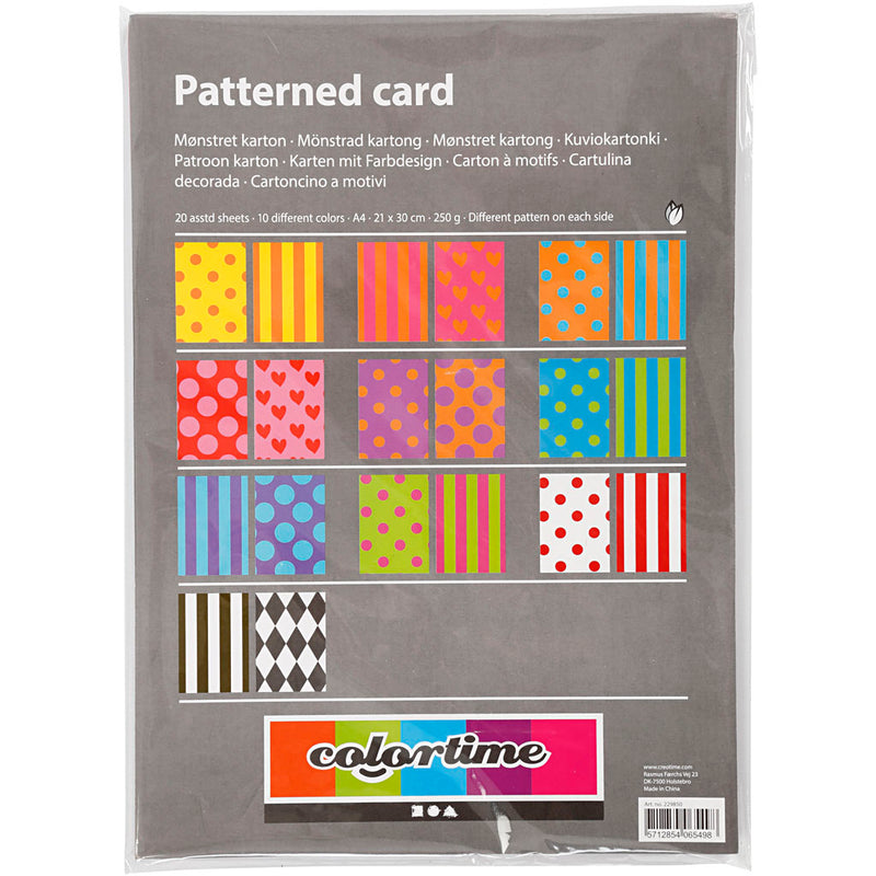 Load image into Gallery viewer, Creativ company creotime patroonkarton 21 x 29,7 cm 20 stuks multicolor