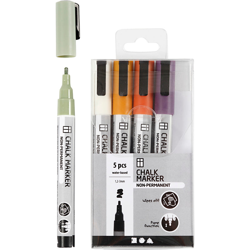 Load image into Gallery viewer, Creativ company krijt markers pastelkleuren, 5st.