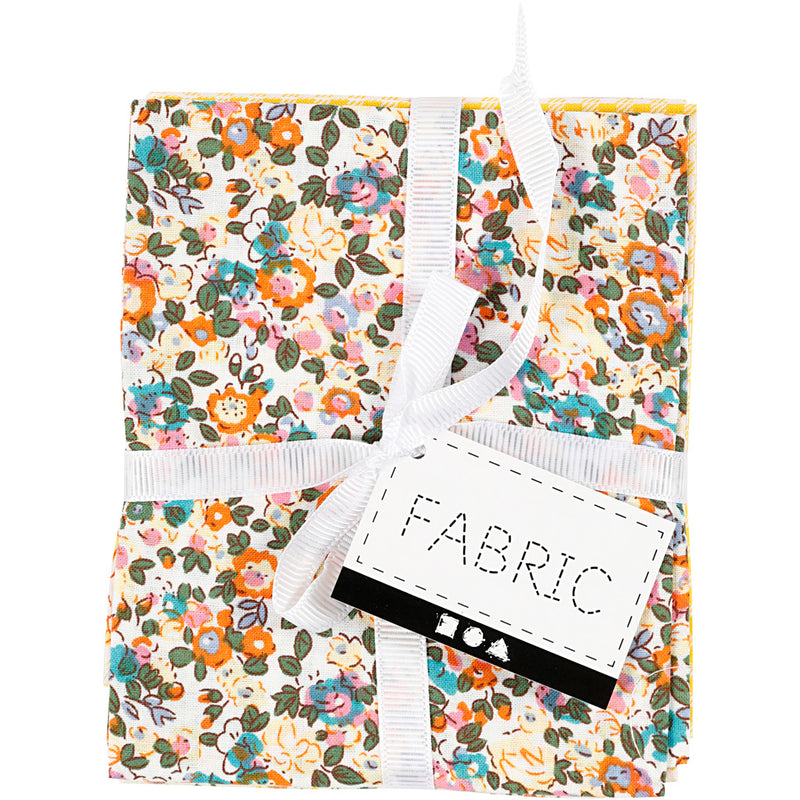 Load image into Gallery viewer, Creativ company patchwork stof geel 45x55cm, 4st.