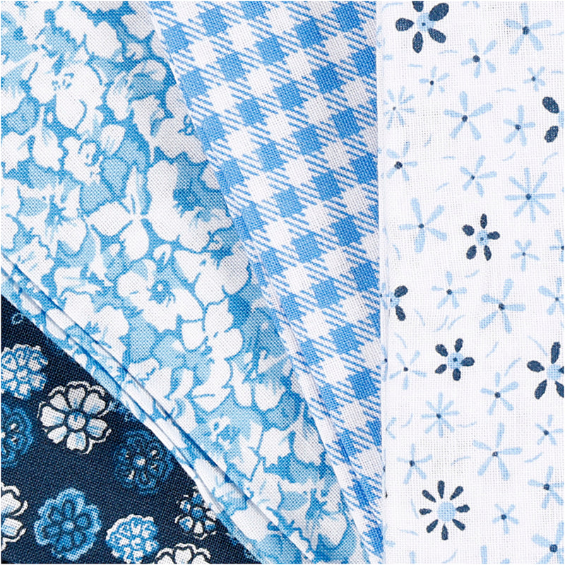 Load image into Gallery viewer, Creativ company https: www.cchobby.nl patchwork-stof-afm-45x55-cm-100-gr-blauw-4-stuk-1-bol