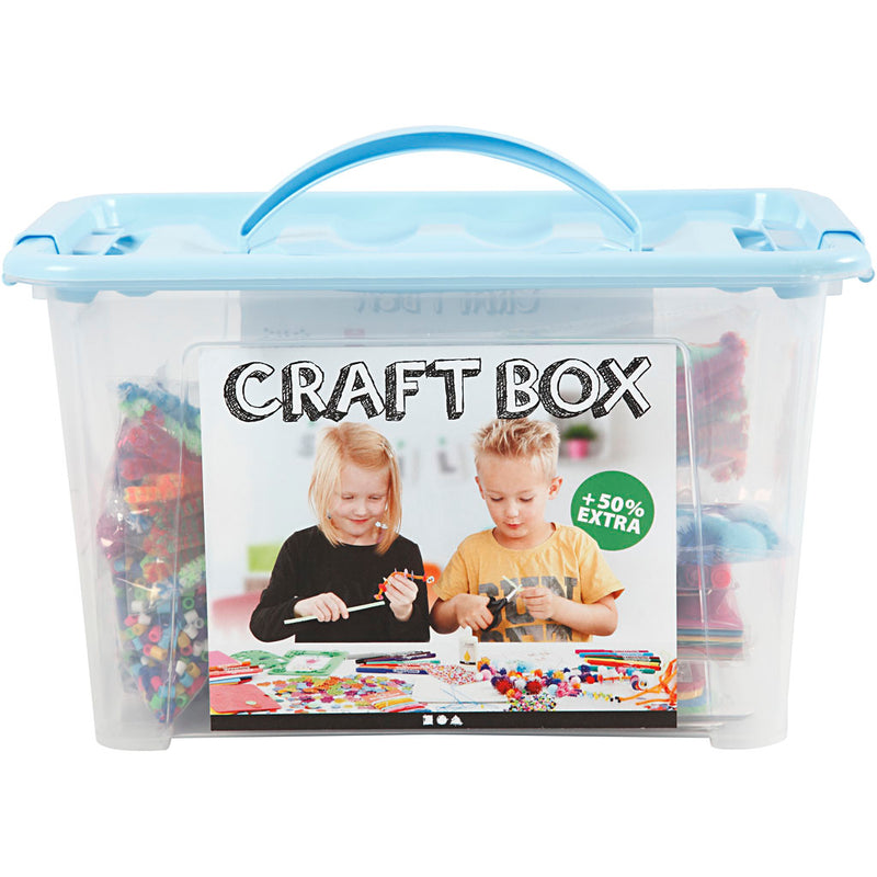 Load image into Gallery viewer, Creativ company hobbybox blauw met creatieve materialen, 1st.