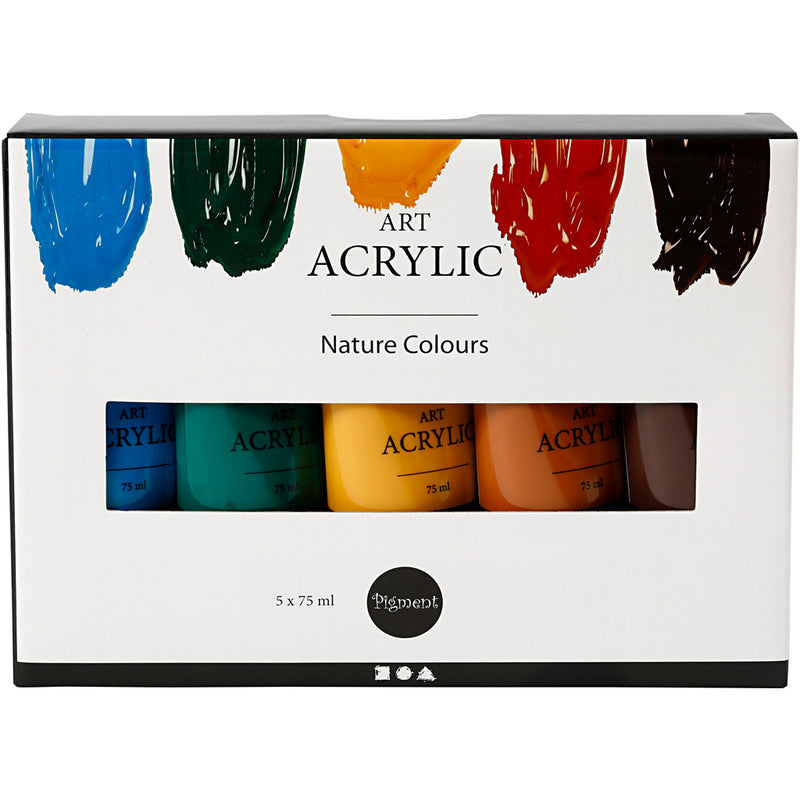 Afbeelding laden in galerijviewer, Creativ company pigment art acrylverf natuurlijke kleuren, 5x75ml