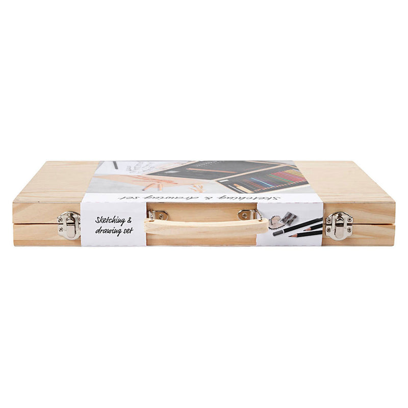 Load image into Gallery viewer, Creativ company schets en tekenset in houten koffer