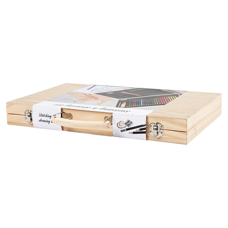 Load image into Gallery viewer, Creativ company schets en tekenset in houten koffer