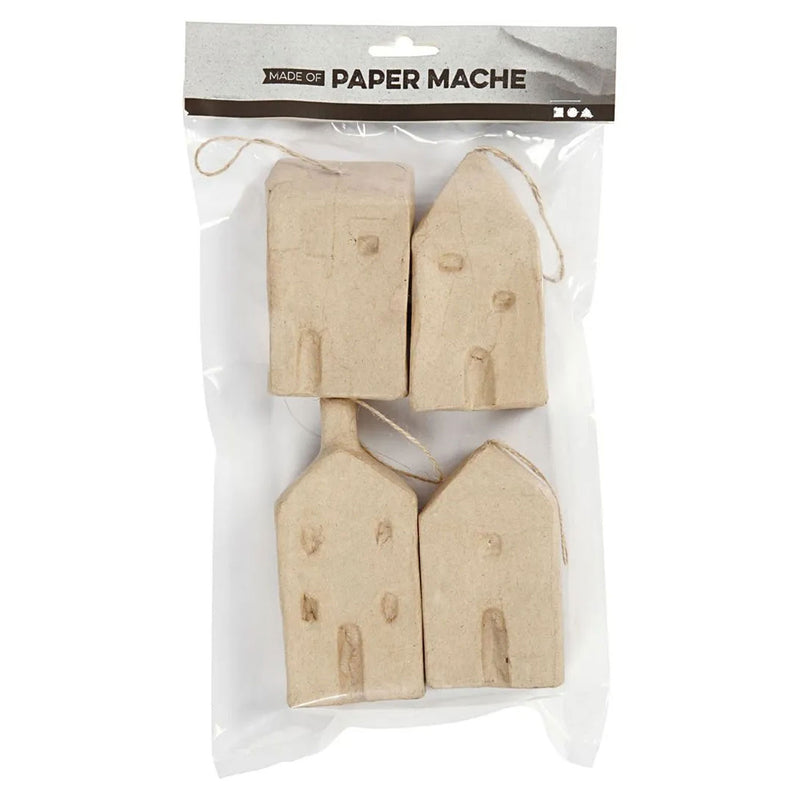 Load image into Gallery viewer, Creativ company huisjes van papiermache, 4st.