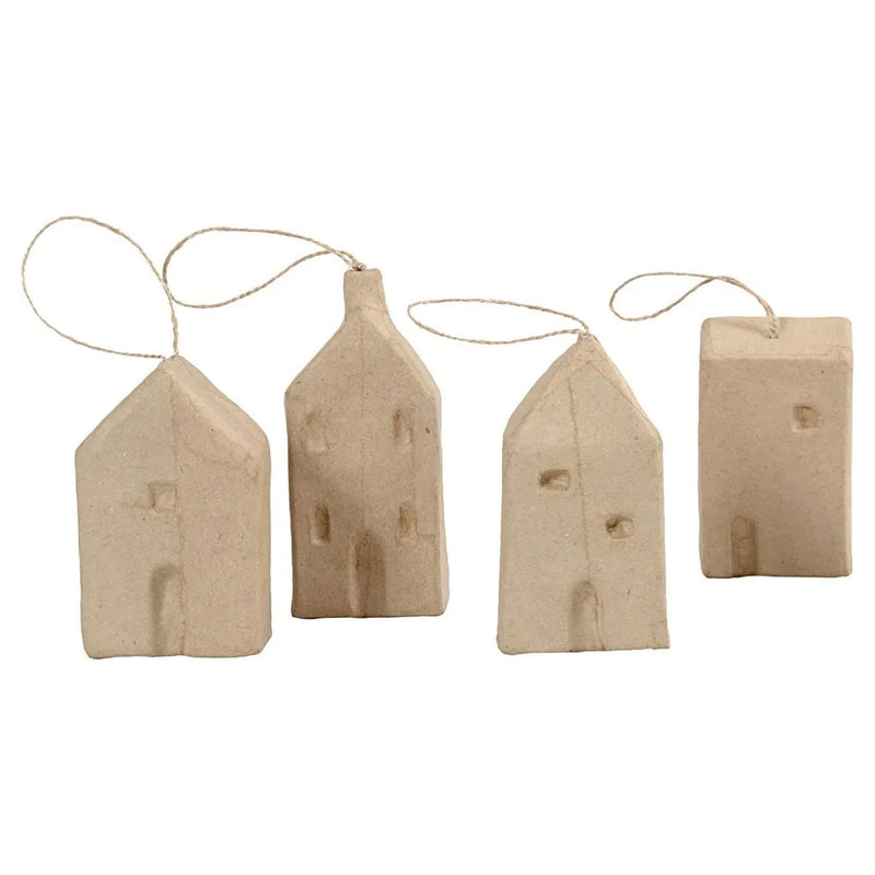 Load image into Gallery viewer, Creativ company huisjes van papiermache, 4st.