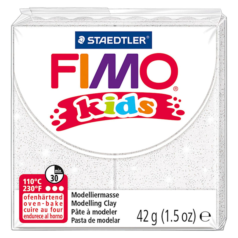 Load image into Gallery viewer, Fimo kids boetseerklei wit glitter, 42gr