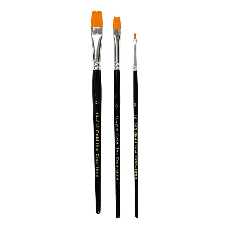 Load image into Gallery viewer, Creativ company gold line penselen, afm 1+4+8+12+18, l: 17-19 cm, b: 1-7 mm, rond, 5 stuk 1 doos