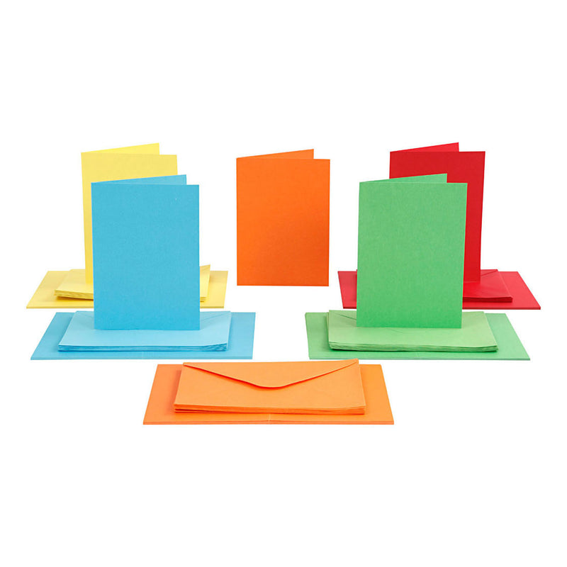 Load image into Gallery viewer, Creativ company kaarten en enveloppen diverse kleuren, 50 sets