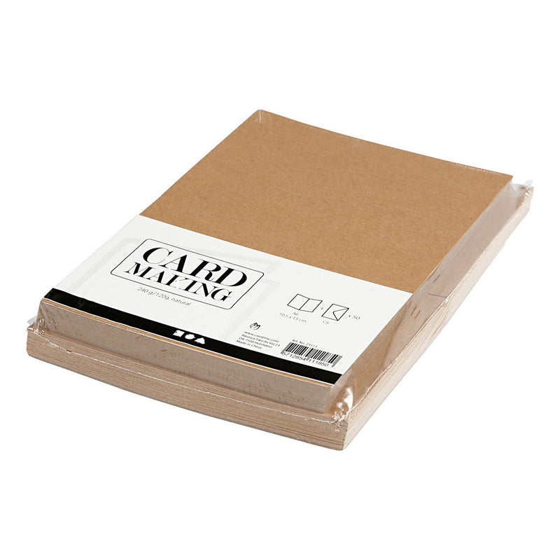 Load image into Gallery viewer, Creativ company kaarten en enveloppen naturel, 50 sets