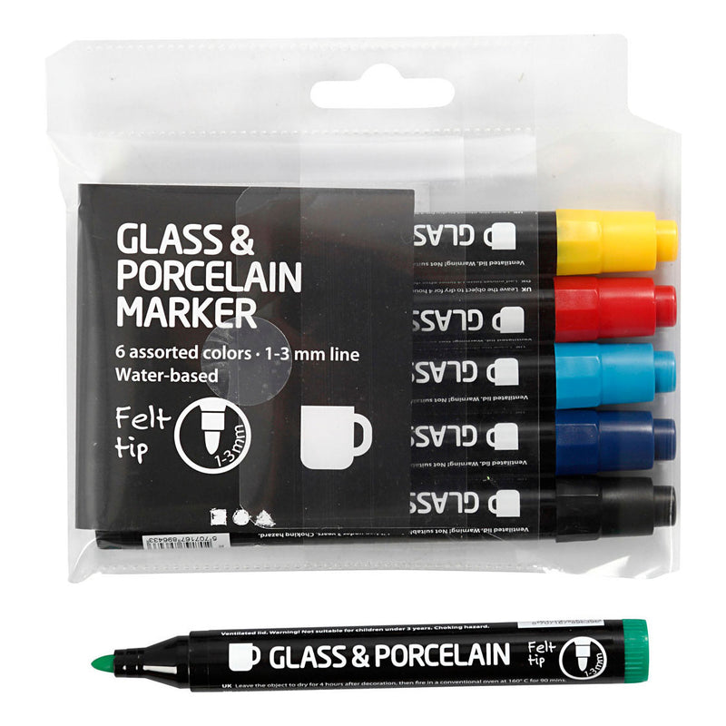 Load image into Gallery viewer, Creativ company glas- en porseleinstiften, 6st.