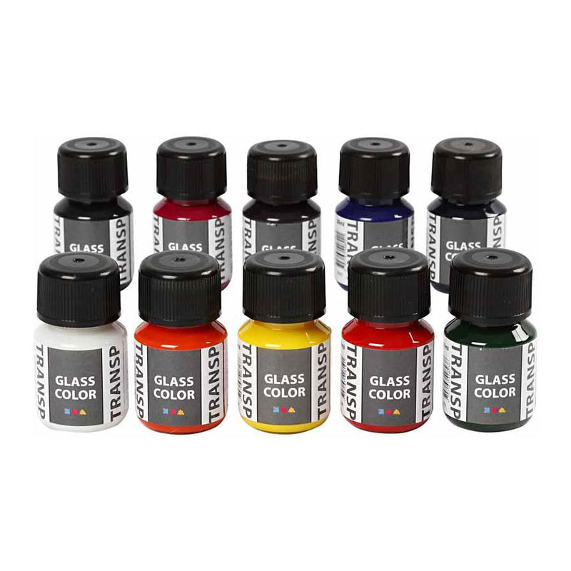 Load image into Gallery viewer, Creativ company http: www.cchobby.nl glass-color-transparent-diverse-kleuren-300-ml-10x30-ml-1-doos