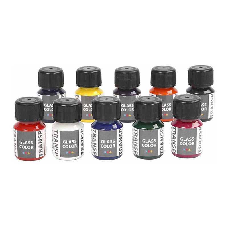 Load image into Gallery viewer, Creativ company http: www.cchobby.nl glass-color-transparent-diverse-kleuren-300-ml-10x30-ml-1-doos