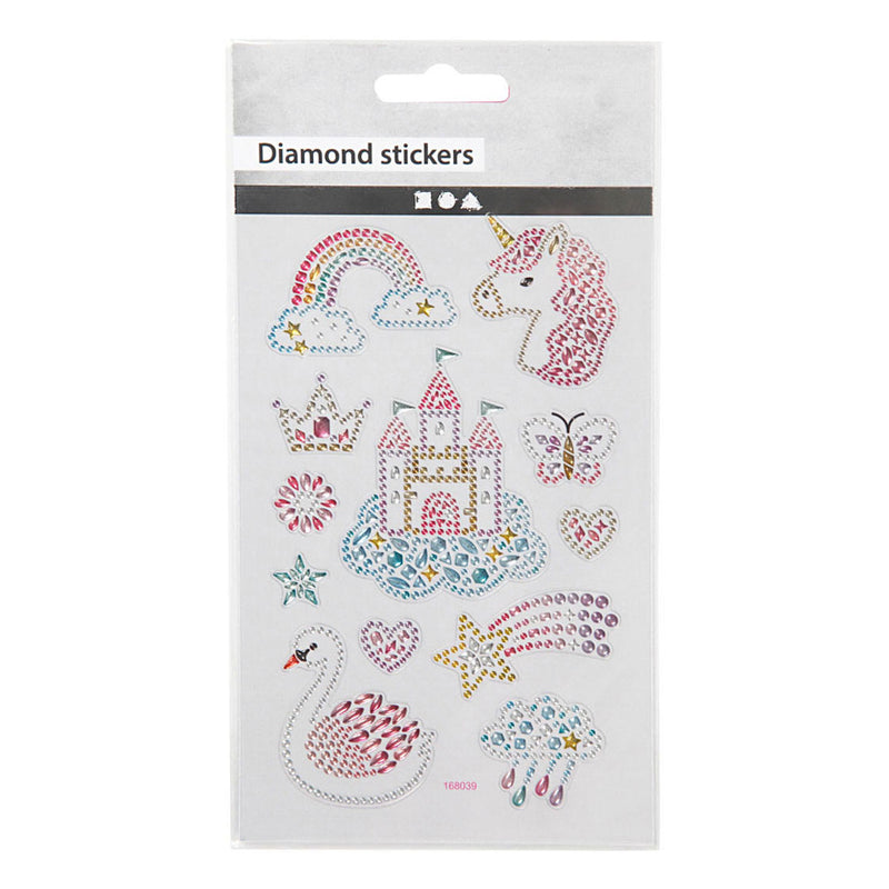 Load image into Gallery viewer, Creativ company diamond stickers - unicorn motief - magische stickers - zelfklevende strass glitter stickers - feestelijke luxe versiering - creatieve plakdiamant stickers - 1 vel