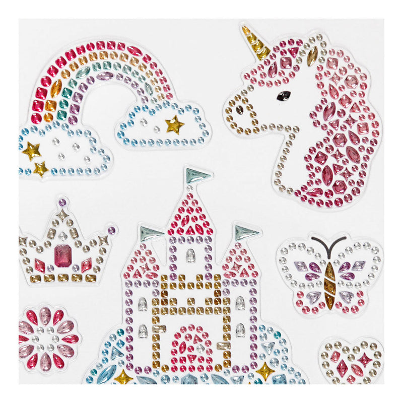 Load image into Gallery viewer, Creativ company diamond stickers - unicorn motief - magische stickers - zelfklevende strass glitter stickers - feestelijke luxe versiering - creatieve plakdiamant stickers - 1 vel