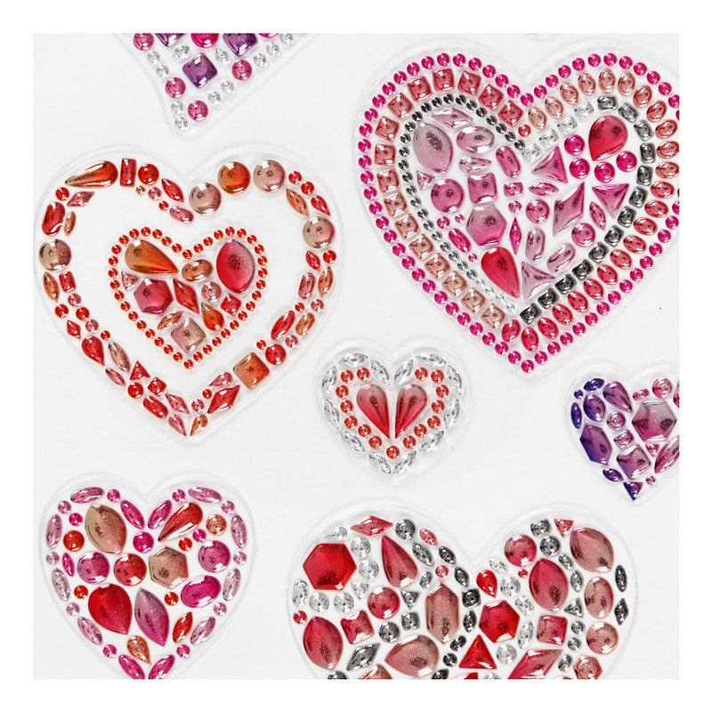 Load image into Gallery viewer, Creativ company diamond stickers - harten design - zelfklevende strass stickers - glanzende sierstickers - glitter decoratieve stickers - diy knutselen hobby - 1 vel