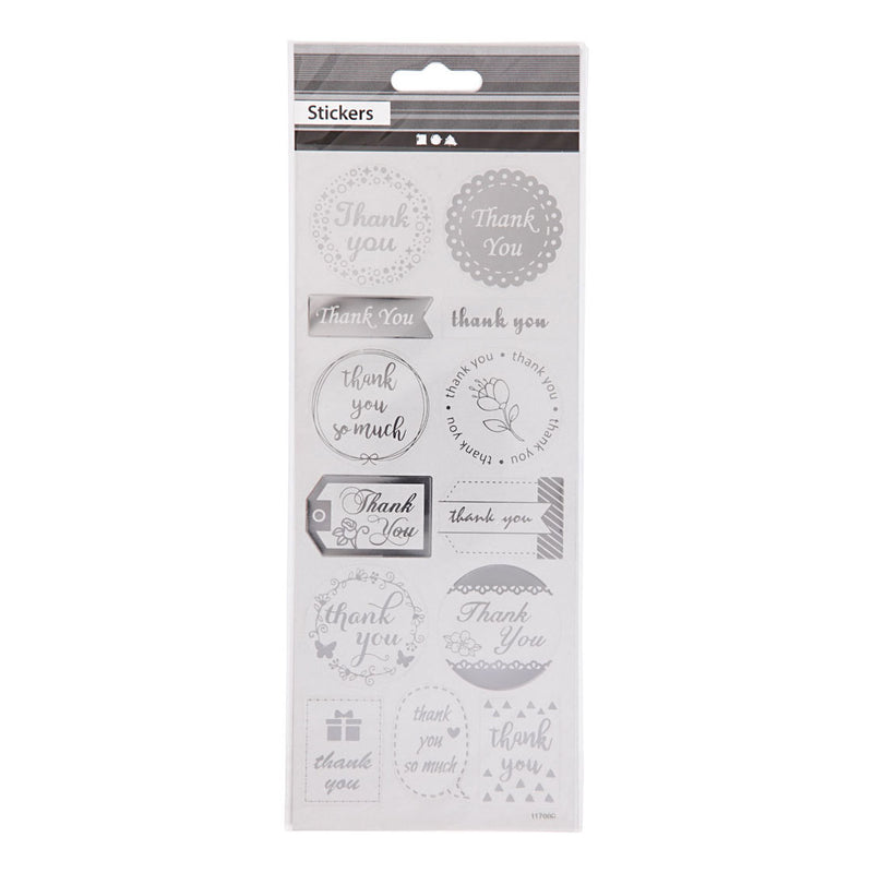 Load image into Gallery viewer, Creativ company stickers zilver thank you, 1 vel
