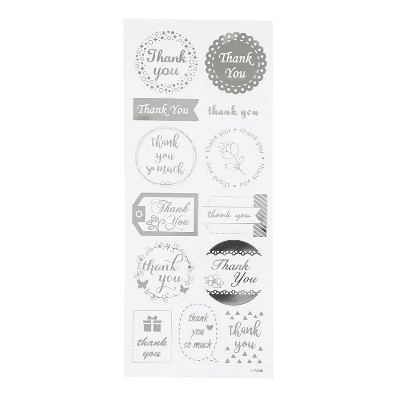 Load image into Gallery viewer, Creativ company stickers zilver thank you, 1 vel