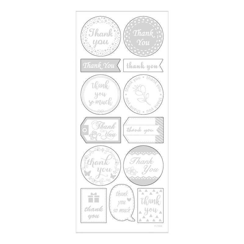 Load image into Gallery viewer, Creativ company stickers zilver thank you, 1 vel