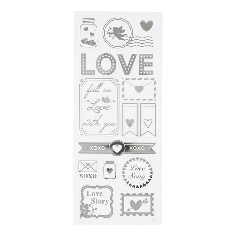 Load image into Gallery viewer, Creativ company stickers zilver love, 1 vel