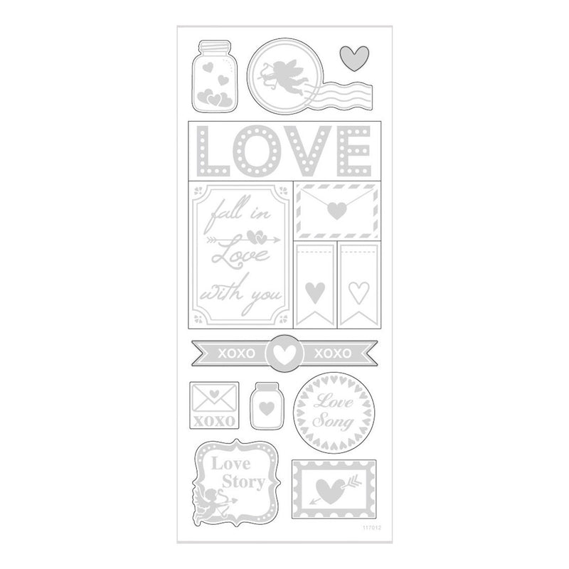 Load image into Gallery viewer, Creativ company stickers zilver love, 1 vel