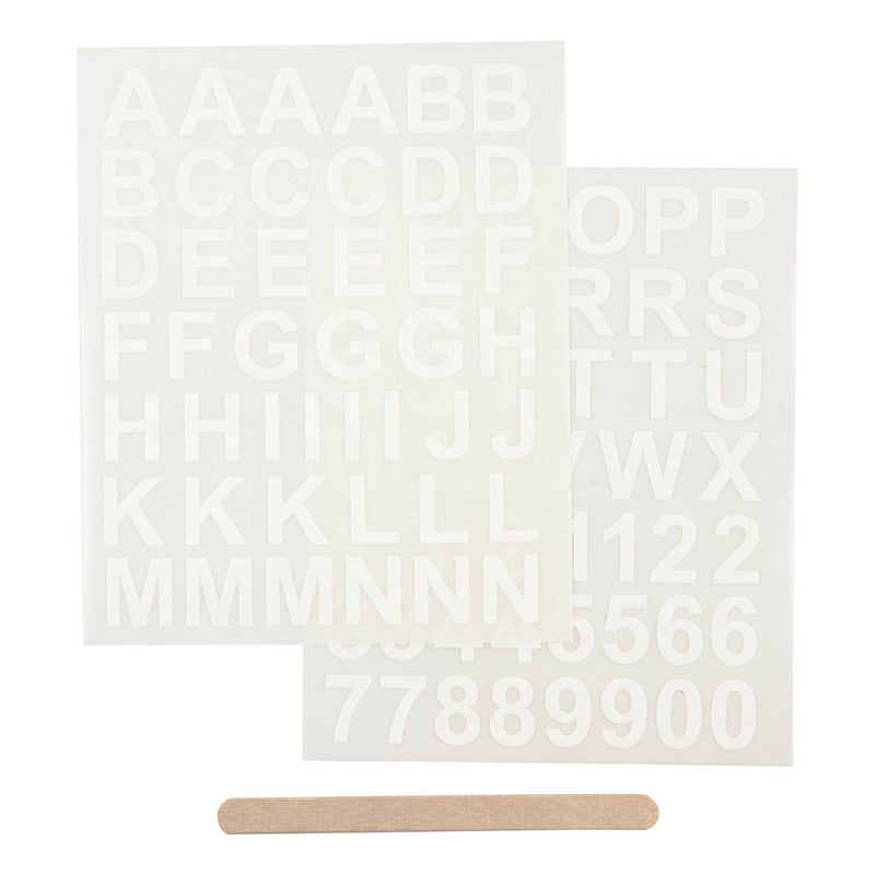Load image into Gallery viewer, Creativ company rub-on stickers letters en cijfers wit, 2 vellen