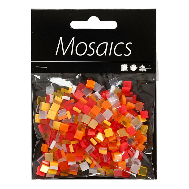 Load image into Gallery viewer, Creativ company mini mozaiek rood oranje 5x5mm, 25 gram