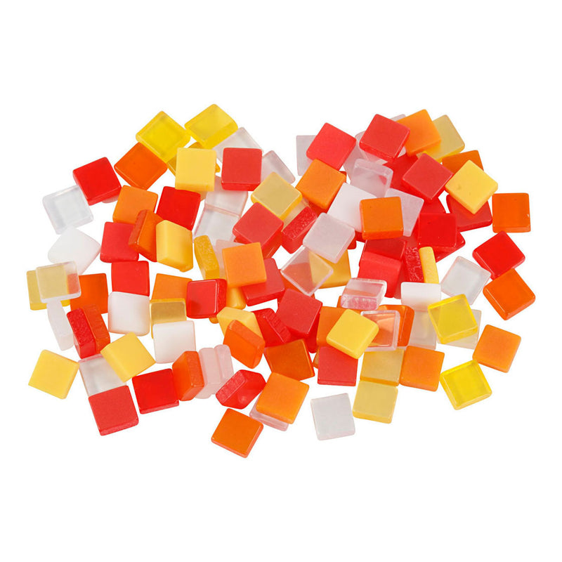 Load image into Gallery viewer, Creativ company mini mozaiek rood oranje 5x5mm, 25 gram