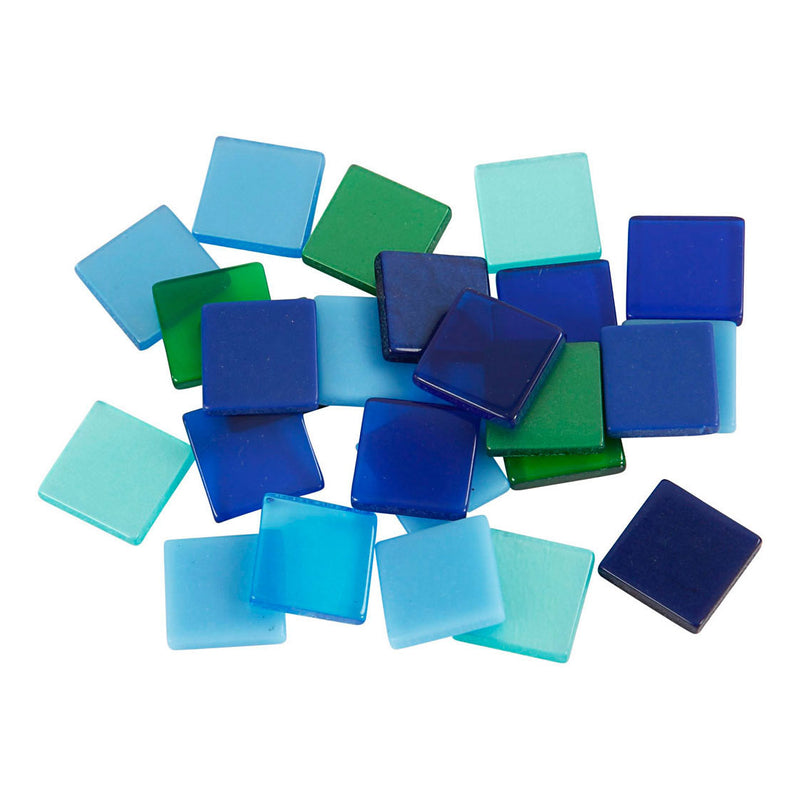 Afbeelding laden in galerijviewer, Creativ company mini mozaiek blauw groen 10x10mm, 25 gram