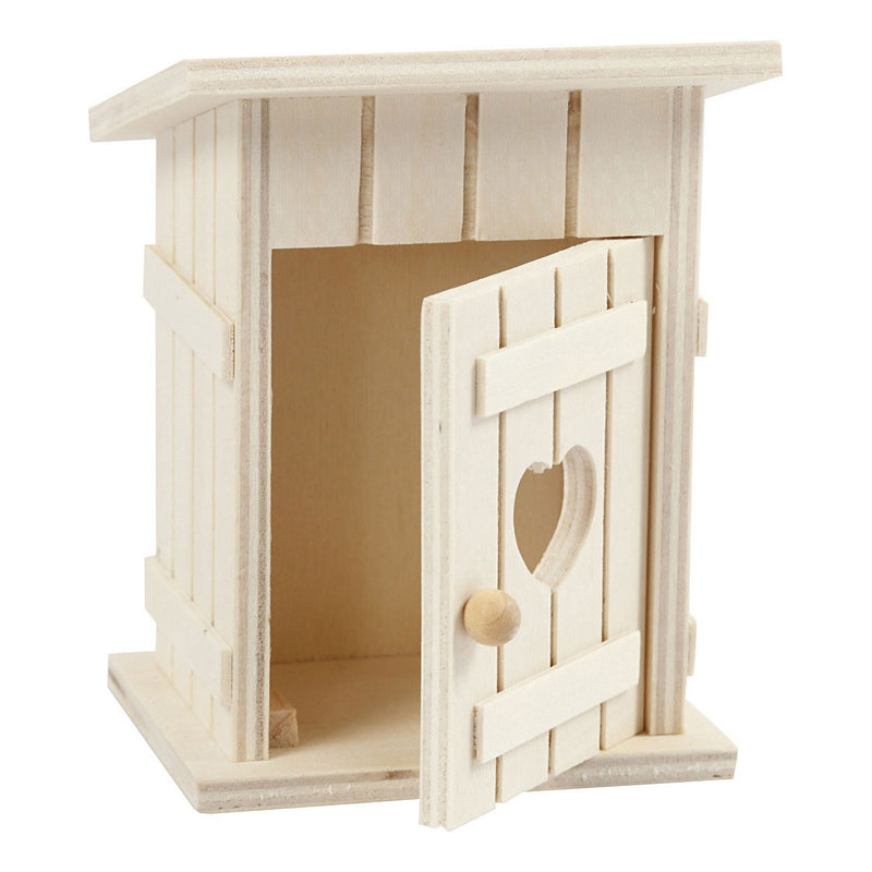 Afbeelding laden in galerijviewer, Creativ company houten mini toilethuis, 6,5x6,5x8cm